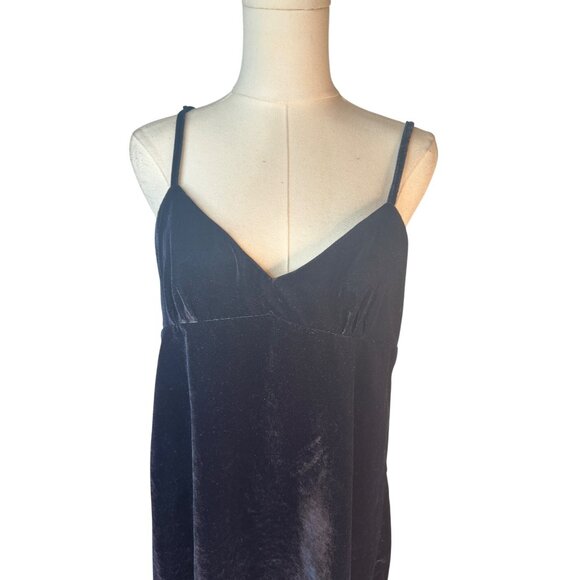 2/$30 Zara Basic Medium Collection Black Velvet Slip Dress - Picture 11 of 15